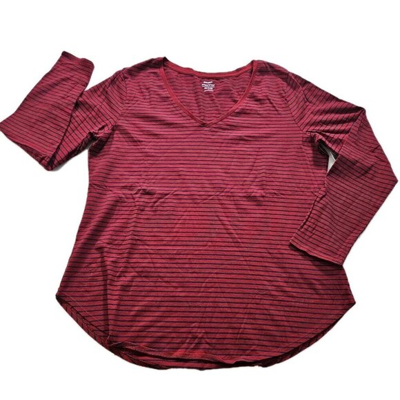 Old Navy Womens Top XL Lot of 2 Mult Stripes LS Round Neck Cottage Everywear - Picture 11 of 16